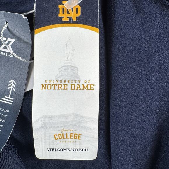 Cutter & Buck Notre Dame Quarter Zip Pullover L Navy Stretch Performance Top NWT - Picture 10 of 16